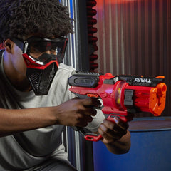 Nerf Rival Roundhouse XX-1500 Red Blaster -- Clear Rotating Chamber Loads Rounds into Barrel -- 5 Integrated Magazines, 15 Nerf Rival Rounds