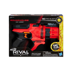 Nerf Rival Roundhouse XX-1500 Red Blaster -- Clear Rotating Chamber Loads Rounds into Barrel -- 5 Integrated Magazines, 15 Nerf Rival Rounds