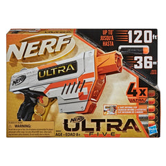 Nerf Ultra Five Blaster, 4-Dart Internal Clip, 4 Darts, Compatible Only with Ultra Darts