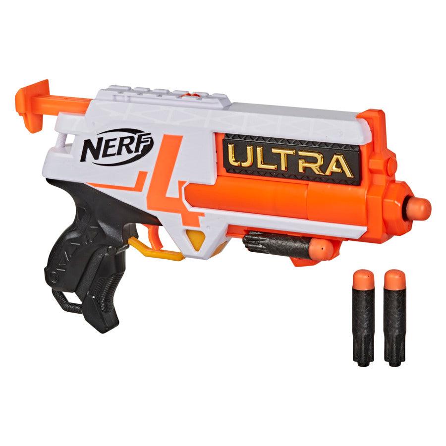 Nerf Ultra Four Dart Blaster, 4 Ultra Darts, Single-Shot Blasting, 2-Dart Storage, Compatible Only with Ultra Darts