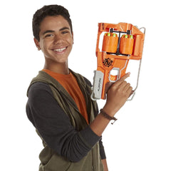 Nerf Zombie Strike FlipFury Blaster 2 Flipping 6-Dart Drums ,12 Nerf Zombie Strike Elite Darts
