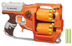 Nerf Zombie Strike FlipFury Blaster 2 Flipping 6-Dart Drums ,12 Nerf Zombie Strike Elite Darts