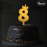 PartyCorp Gold Acrylic Number Eight Digit 6 Inch Cake Topper, 1 Piece