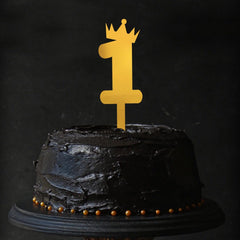 PartyCorp Gold Acrylic Number One Digit 4 Inch Cake Topper,1 Piece