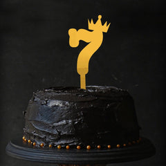 PartyCorp Gold Acrylic Number Seven Digit 4 Inch Cake Topper,1 Piece