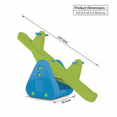 Ok Play See Saw Ride On Indoor and Outdoor Rocker for Kids, Parrot Green & Blue, Ages 2 to 4 years