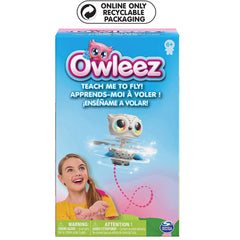 Owleez Flying Baby Owl Interactive Toy with Lights and Sounds, White