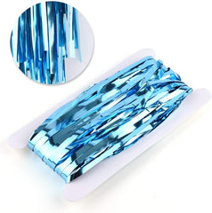 PartyCorp Aqua Blue Foil Curtain Fringe Set, 1 Pack