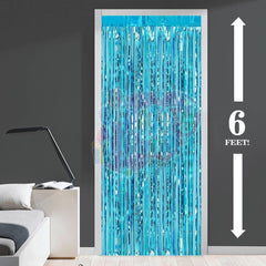 PartyCorp Baby Shower Decoration Kit Combo 33 Pcs - Gold, Blue Chrome & Confetti Balloons, Blue & Gold Banner, Aqua Blue Curtain, Moon & Stars Foil Bouquet