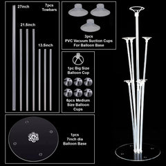 PartyCorp Balloon Stand Small, 1 pc (Includes 7 Balloon Cups and 1 Balloon Base) Balloons Not Included
