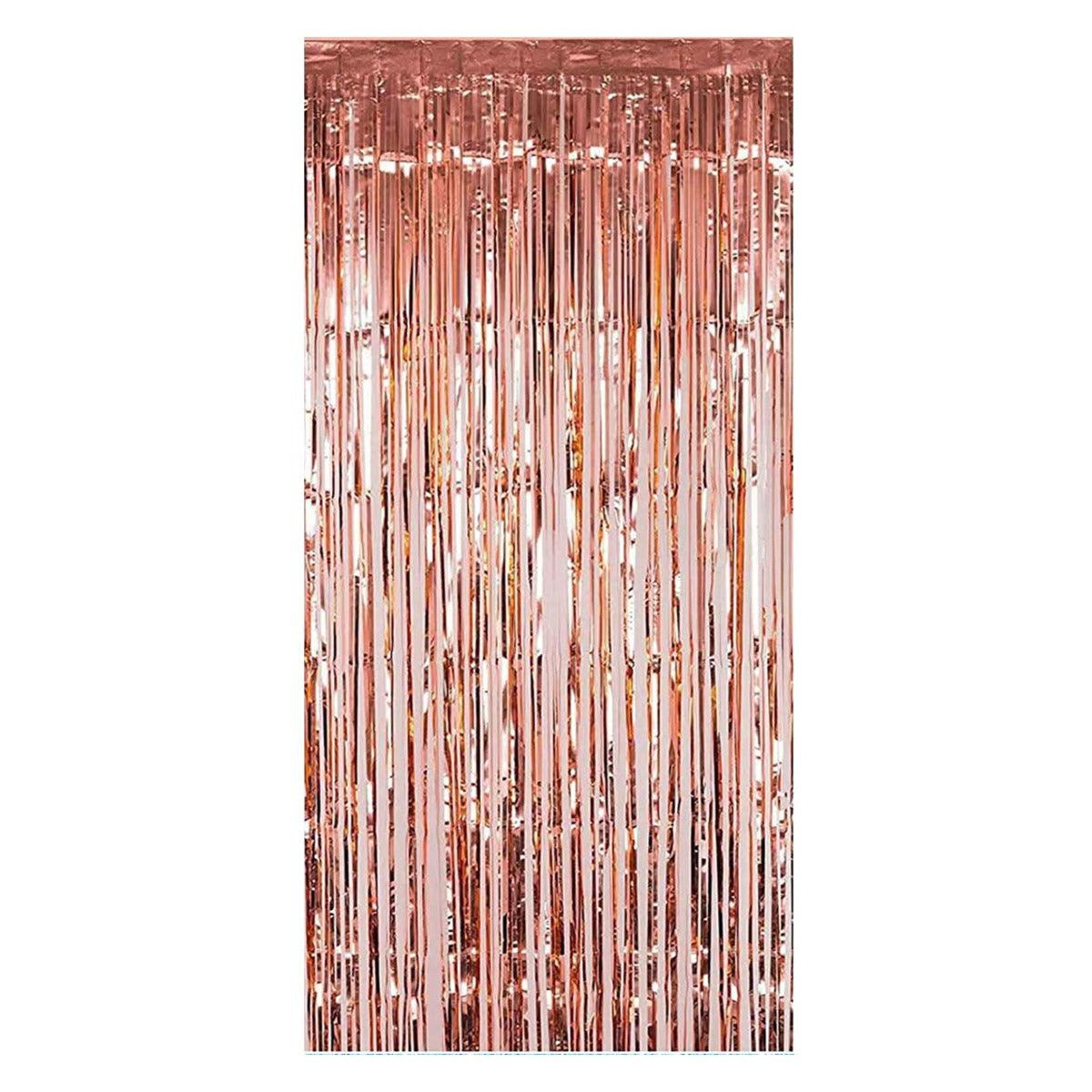 PartyCorp Big Rose Gold Foil Curtain Fringe Set, 1 Pack