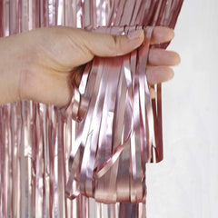 PartyCorp Big Rose Gold Foil Curtain Fringe Set, 1 Pack