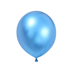 PartyCorp Blue Metallic Chrome Balloon Party Decorations, DIY Pack of 12