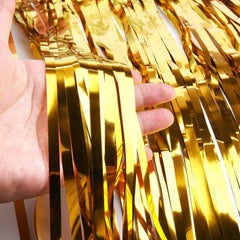 PartyCorp Golden Foil Curtain Fringe Set, 1 Pack