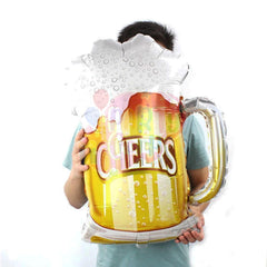 PartyCorp Happy Birthday Decoration Kit Combo 33 Pcs - Blue & White Chrome & Confetti Balloons, Silver Happy Birthday Banner, Blue Curtain, Silver Star Foil, Cheers Beer Mug Foil Balloons