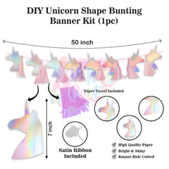 PartyCorp Happy Birthday Decoration Kit Combo 35 Pcs - Pink & Gold Chrome Balloons, Pink & Gold Happy Birthday Banner, Silver Curtain, Unicorn Theme Balloon Bouquet, Khoi Bag,Bunting Banner