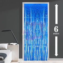 PartyCorp Happy Birthday Decoration Kit Combo 38 Pcs - Blue & White Chrome & Confetti Balloons, White & Gold Happy Birthday Banner, Blue Curtain, Cheers Beer Mug Foil Balloons