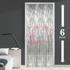 PartyCorp Happy Birthday Decoration Kit Combo 70 Pcs - Gold, Blue, White Chrome & Gold Confetti Balloons, Blue Happy Birthday Banner, Silver Curtain