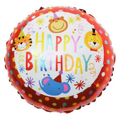 PartyCorp Happy Birthday Lion Animal Themed Foil Green Stars Balloon Bouquet, Decoration Set, DIY Pack Of 5