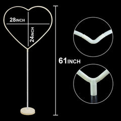 PartyCorp Heart Shaped Balloon Table Stand For Party Decorations (Balloons Not Included), 1 pc