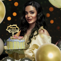 PartyCorp Lotus Shaped Happy Birthday Cake Topper, 1 piece