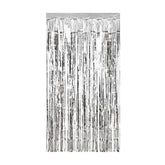 PartyCorp Metallic Silver Foil Curtain Fringe Set, 1 Pack
