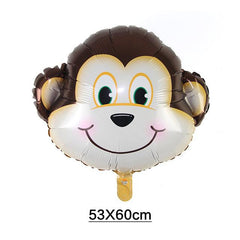 PartyCorp Monkey Head Shaped Foil Balloon, Jungle Theme Party Decoration, 1 Pack