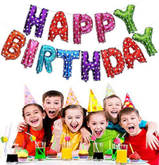 PartyCorp Multi-colour Happy Birthday Alphabet/Letter 16 inch Foil Balloon Banner Decoration Set
