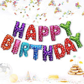 PartyCorp Multi-colour Happy Birthday Alphabet/Letter 16 inch Foil Balloon Banner Decoration Set