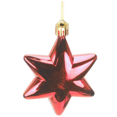 PartyCorp Multicolour Big Star Shaped Dangler Decoration Set For Christmas Tree, DIY Pack Of 6