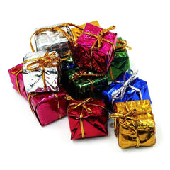 PartyCorp Multicolour Gift Box Shaped Dangler Decoration Set For Christmas Tree, DIY Pack Of 12