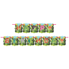 PartyCorp Multicolour Happy Birthday Jungle Theme Animal Printed Wall Banner Decoration Set