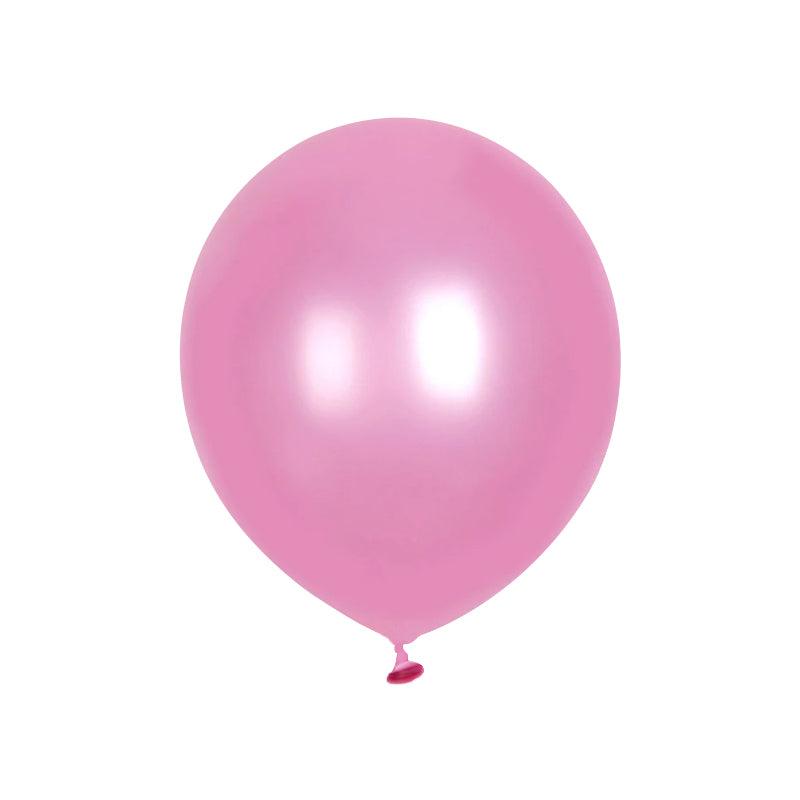 PartyCorp Pink Metallic Latex Balloon For Party Decorations, DIY Pack of 12