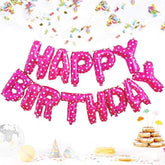 PartyCorp Pink Printed Happy Birthday Alphabet/Letter Foil Balloon Banner Decoration for All Ages, Birthday Party Supplies