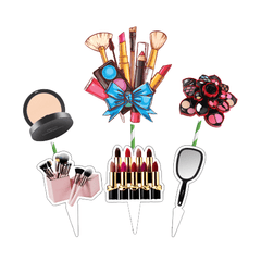 PartyCorp Printed Make Up Box Cake Topper, Pack Of 6