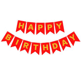 PartyCorp Red & Gold Happy Birthday Printed Wall Banner Decoration for All Ages, Birthday Party Supplies