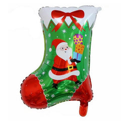 PartyCorp Santa Printed Socks shaped Foil Balloon For Christmas Party Decoration, 1 Piece