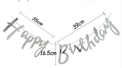 PartyCorp Silver Happy Birthday Alphabets Letters Banner Decoration for All Ages, Birthday Party Supplies