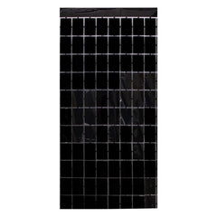 PartyCorp Square Shaped Metallic Black Foil Curtain, 1 Pack