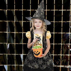 PartyCorp Square Shaped Metallic Black Foil Curtain, 1 Pack