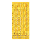 PartyCorp Square Shaped Metallic Golden Foil Curtain, 1 Pack