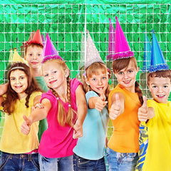 PartyCorp Square Shaped Metallic Green Foil Curtain, 1 Pack