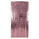 PartyCorp Square Shaped Metallic Rose Gold Foil Curtain, 1 Pack