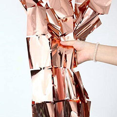 PartyCorp Square Shaped Metallic Rose Gold Foil Curtain, 1 Pack