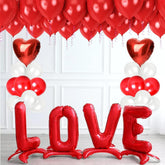 PartyCorp Valentines, Anniversary, Heart Decoration Kit Combo 40 Pcs -Red & White Latex, Red Heart Foil, Large Love Standing Foil Banner
