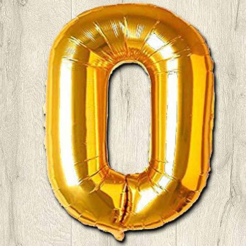 PartyCorp Zero Number Digit Gold Foil Ballon, DIY 1 piece