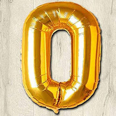 PartyCorp Zero Number Digit Gold Foil Ballon, DIY 1 piece