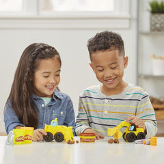 Play-Doh Wheels Excavator and Loader Toy Construction Trucks, Non-Toxic Sand Buildin' Compound Plus 2 Colors