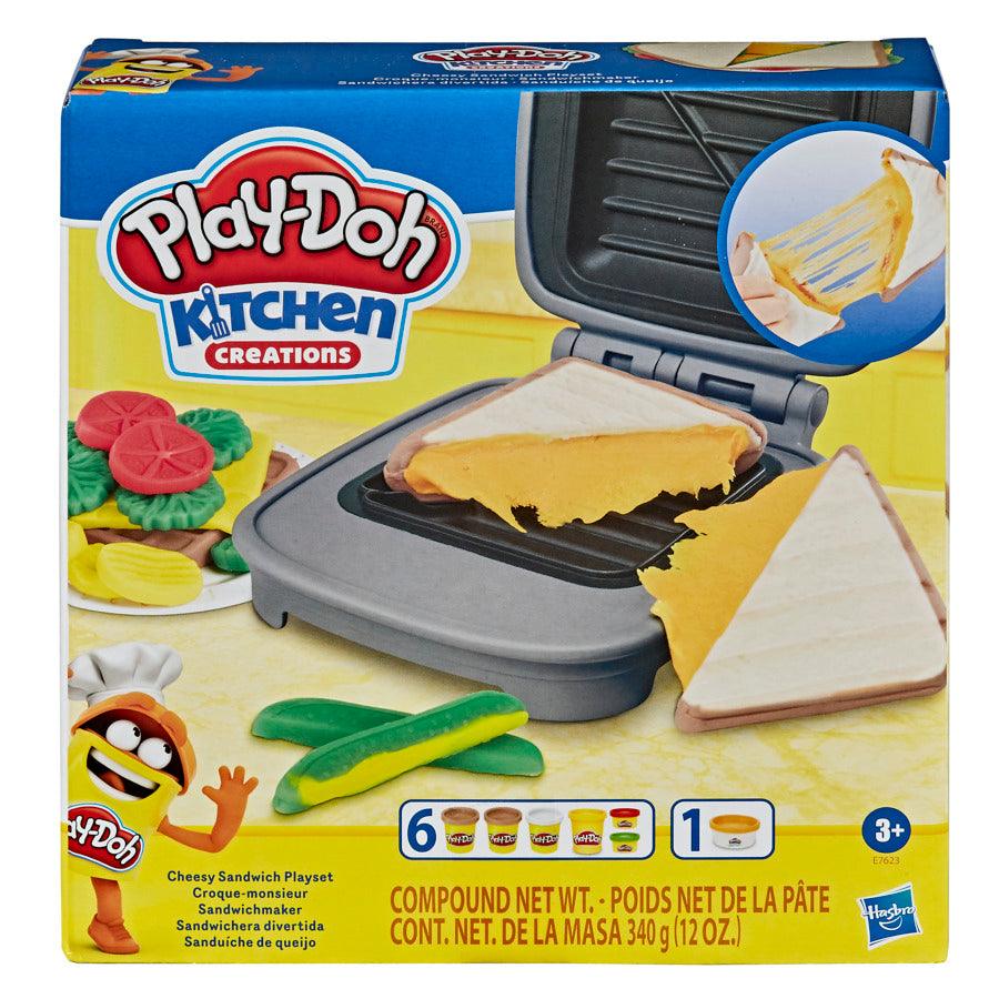 Play-Doh Kitchen Creations Cheesy Sandwich Play Food Set for Kids 3 Years and Up With Play-Doh Elastix Compound and 6 Additional Colors