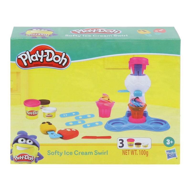 Play-Doh Softy Ice Cream Swirl Playset for Kids 3 Years and Up with 3 Non-Toxic Colors